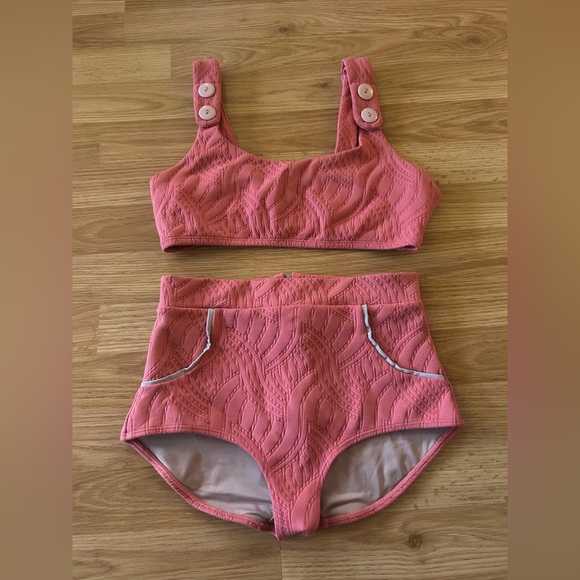 Seea x Free People Georgia bikini set pink, M - Picture 3 of 9